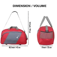 Perfect Star 40 Liter Waterproof Polyester Small Duffle Bag Ultra Light Travel Duffel Bag for Men  Women (Red-Grey)-thumb1