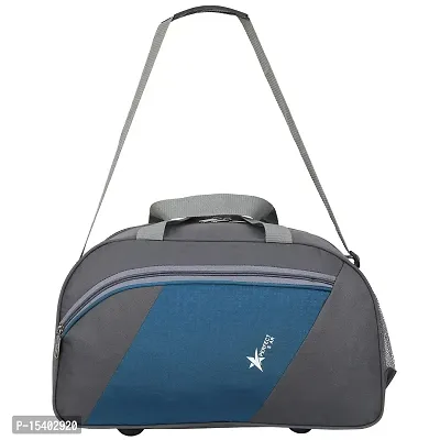 Perfect Star 40 Liter Waterproof Polyester Small Duffle Bag Ultra Light Travel Duffel Bag for Men  Women (Grey-Teal)