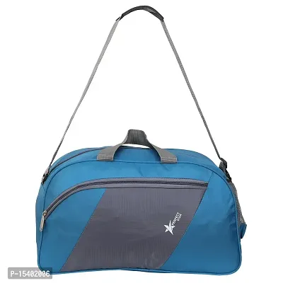 Perfect Star 40 Liter Waterproof Polyester Small Duffle Bag Ultra Light Travel Duffel Bag for Men  Women (Teal-Grey)-thumb0