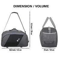 Perfect Star 40 Liter Waterproof Polyester Small Duffle Bag Ultra Light Travel Duffel Bag for Men  Women (Grey-Black)-thumb1