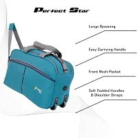 perfect star Duffle Bag for Travel Whith Wheel Shoulder Duffle Size 65 Litre Extra Large Men and Women Polyester with Tommy Hilfiger (TealNavy)-thumb4