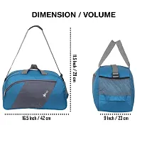 Perfect Star 40 Liter Waterproof Polyester Small Duffle Bag Ultra Light Travel Duffel Bag for Men  Women (Teal-Grey)-thumb1