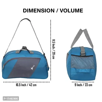 Perfect Star 40 Liter Waterproof Polyester Small Duffle Bag Ultra Light Travel Duffel Bag for Men  Women (Teal-Grey)-thumb2