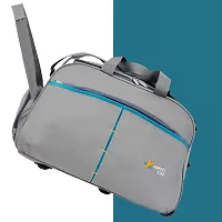 perfect star Duffle Bag for Travel Whith Wheel Shoulder Duffle Size 65 Litre Extra Large Men and Women Polyester with Tommy Hilfiger (Grey  Teal)-thumb1