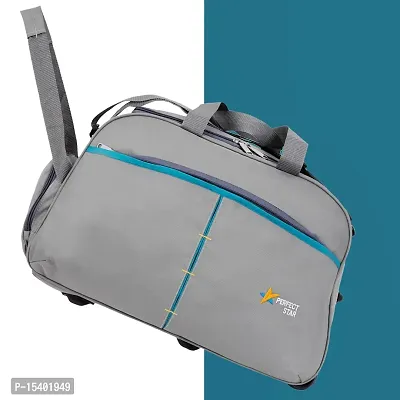 perfect star Duffle Bag for Travel Whith Wheel Shoulder Duffle Size 65 Litre Extra Large Men and Women Polyester with Tommy Hilfiger (Grey  Teal)-thumb2
