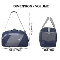 Perfect Star 40 Liter Waterproof Polyester Small Duffle Bag Ultra Light Travel Duffel Bag for Men  Women (Nevy Blue-Grey)-thumb1