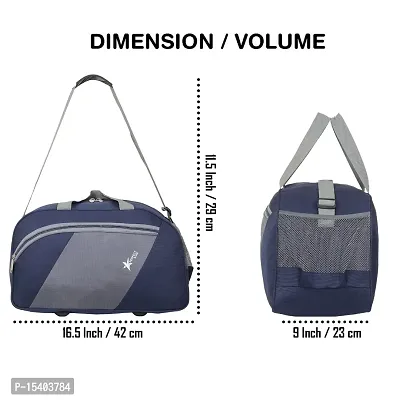 Perfect Star 40 Liter Waterproof Polyester Small Duffle Bag Ultra Light Travel Duffel Bag for Men  Women (Nevy Blue-Grey)-thumb2