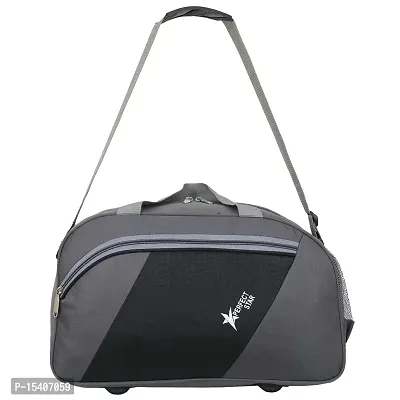 Perfect Star 40 Liter Waterproof Polyester Small Duffle Bag Ultra Light Travel Duffel Bag for Men  Women (Grey-Black)