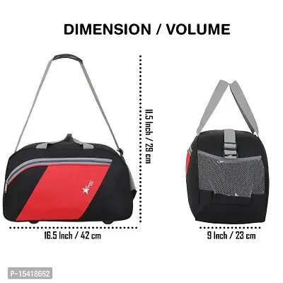 Perfect Star 40 Liter Waterproof Polyester Small Duffle Bag Ultra Light Travel Duffel Bag for Men  Women (Black-Red)-thumb2