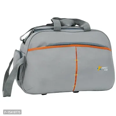 Perfect Star Sise Large 75 Liter Travel with 2 Wheels Duffle Bags for Travel Duffle with Trolly Luggage Bag Polyester (Grey Orange)