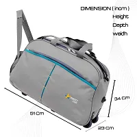 perfect star Duffle Bag for Travel Whith Wheel Shoulder Duffle Size 65 Litre Extra Large Men and Women Polyester with Tommy Hilfiger (Grey  Teal)-thumb4