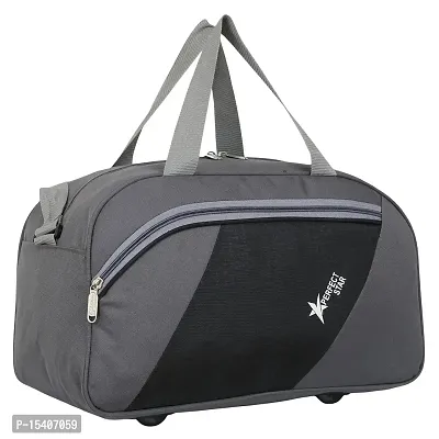 Perfect Star 40 Liter Waterproof Polyester Small Duffle Bag Ultra Light Travel Duffel Bag for Men  Women (Grey-Black)-thumb3