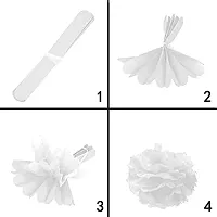 Party Decorations Set Tissue Paper Fan Paper Pom Poms Flowers For Wedding Birthday Bachelorette Graduation Party Kit (Pack Of 18Pc, White + Red)-thumb1