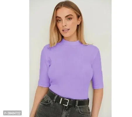 Elegant Purple Lycra Solid Top For Women-thumb0