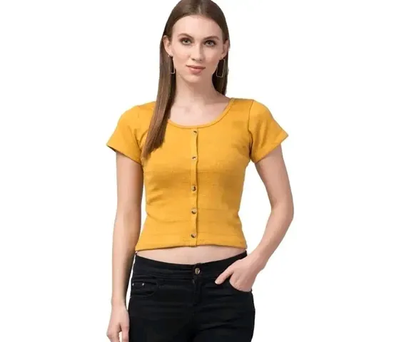 Elegant Lycra Solid Top For Women