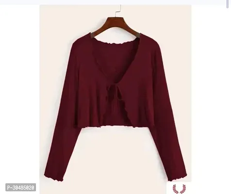 Elegant Maroon Lycra Solid Top For Women-thumb0