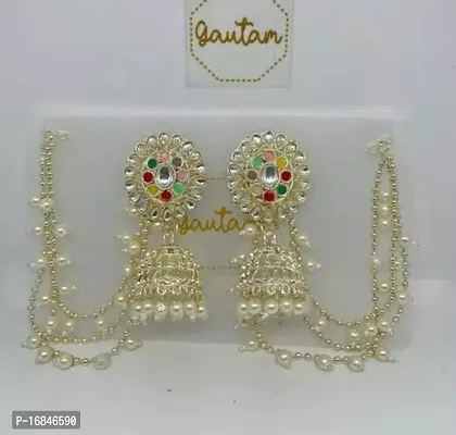 Elegant Alloy Jhumkas Earrings For Women-thumb0