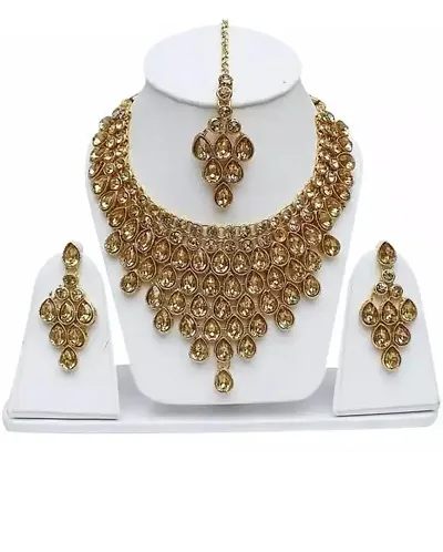 Trendy Designer Alloy Kundan Pearl Jewellery Set
