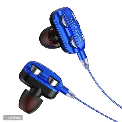 Bageshwar Balaji Single Speaker 1.2M Wired 3.5MM Earphone Earbuds HiFi Stereo Headset Blue-thumb2