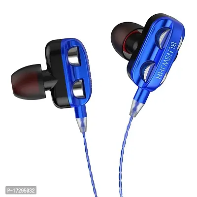 Bageshwar Balaji Single Speaker 1.2M Wired 3.5MM Earphone Earbuds HiFi Stereo Headset Blue