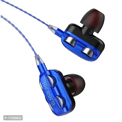 Bageshwar Balaji Single Speaker 1.2M Wired 3.5MM Earphone Earbuds HiFi Stereo Headset Blue-thumb3