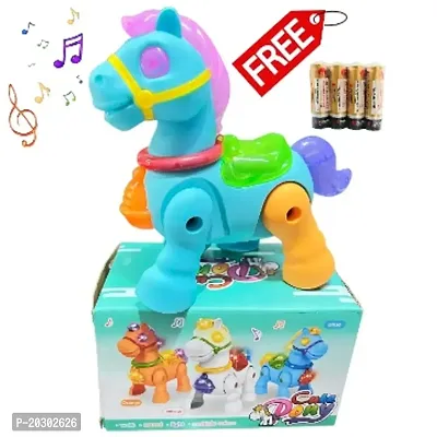 Musical horse Baby Toy for Babies Kids Infants Dazzling Light sand horse SONDS-thumb0
