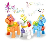 Musical horse Baby Toy for Babies Kids Infants Dazzling Light sand horse SONDS-thumb2