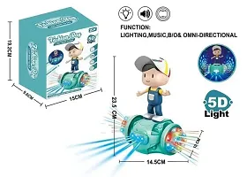 Musical Toy for Kids 360 Degree Rotating Dancing Boy Doll Toy with 5d Light  Sound Bump  Go Action Toy for 1 Year Old Kids Boys Girls(Battery Included)-thumb3