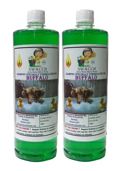 Swacch Buffalo Shampoo Neem Alovera (1 Litre) pack of 2