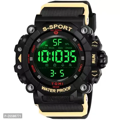 Stylish Black Silicone Digital Watch For Men-thumb0