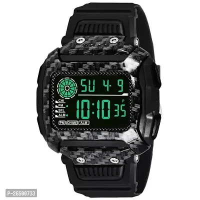 Stylish Black Silicone Digital Watch For Men