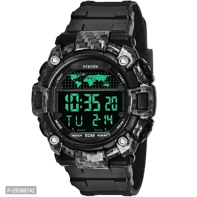 Stylish Black Silicone Digital Watch For Men