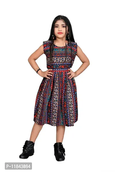 Trendy Crepe Frock  For Girls-thumb0