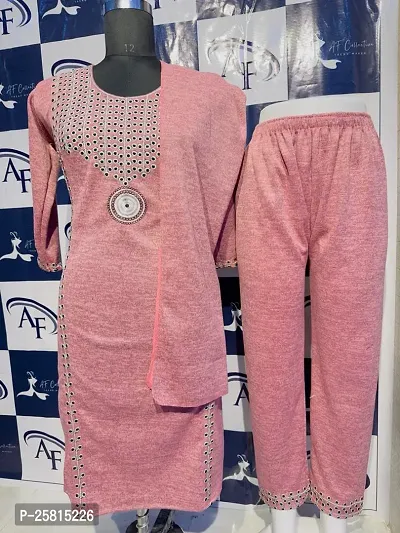 Elegant Peach Banglori Silk Embellished A-Line Kurta, Bottom and Dupatta Set For Women-thumb0