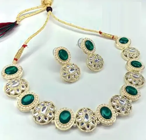 Elegant Kundan Necklace Set For Women