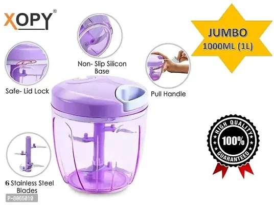 2 In 1 Handy Chopper Xl Vegetable Fruit Nut Onion Chopper Dori Chopper Big Chopper Jumbo Chopper Hand Meat Grinder Mixer Food Processor Slicer 6 S S Blades Chopper-thumb3