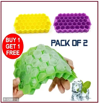 Silicone Ice Cube Trays with Flexible 32-Ice Trays BPA Free, Flexible Safe Ice Cube Molds (2pc) Multicolor-thumb0