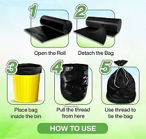 Xopyreg; Premium Biodegradable Garbage Bags 19 X 21 Inches (Medium Size) 120 Bags (4 Rolls) Dustbin Bag/Trash Bag - Black Color-thumb1