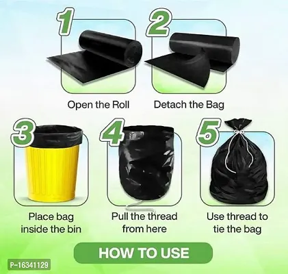 Premium Oxo - Biodegradable Garbage Bags 19 X 21 Inches (Medium) 90 Bags (3 Rolls) Dustbin Bag/Trash Bag - Black Color-thumb3