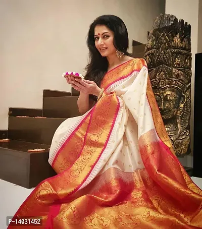 Buy White Banarasi Silk Woven Floral Saree For Women by Nazaakat by Samara  Singh Online at Aza Fashions.