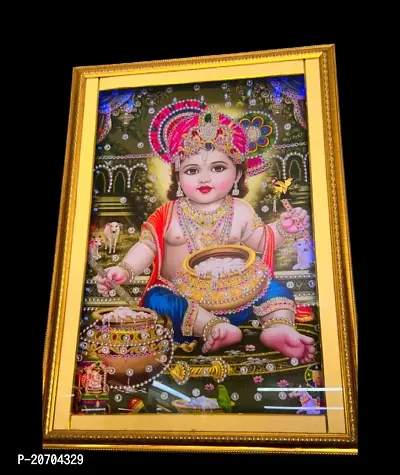 Laddu Bal Gopal Lord Shri Krishna Baby Child Wall Painting Framed Home Deacute;cor