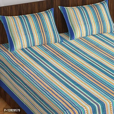 Comfortable Cotton Printed Queen Bedsheet with 2 Pillow Covers