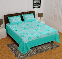 Comfortable Cotton Printed Queen Bedsheet with 2 Pillow Covers-thumb1