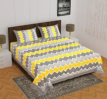 Comfortable Cotton Printed Queen Bedsheet with 2 Pillow Covers-thumb1