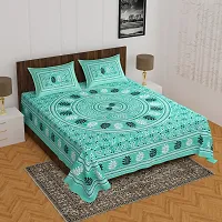 Comfortable Cotton Printed Queen Bedsheet with 2 Pillow Covers-thumb1