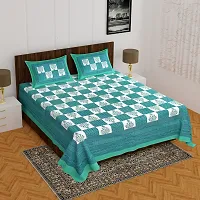 Comfortable Cotton Printed Queen Bedsheet with 2 Pillow Covers-thumb1