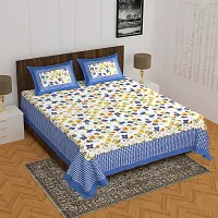 Comfortable Cotton Printed Queen Bedsheet with 2 Pillow Covers-thumb1