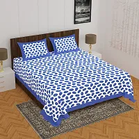 Comfortable Cotton Printed Queen Bedsheet with 2 Pillow Covers-thumb1