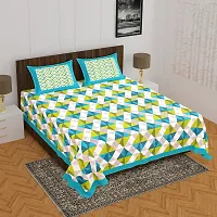 Comfortable Cotton Printed Queen Bedsheet with 2 Pillow Covers-thumb1