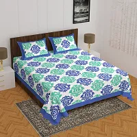 Comfortable Cotton Printed Queen Bedsheet with 2 Pillow Covers-thumb1